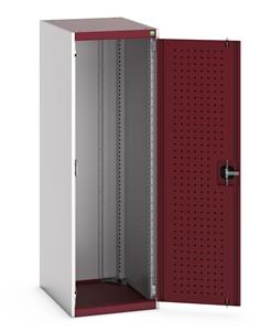 40018091.** cubio cupboard with perfo doors. WxDxH: 525x650x1600mm. RAL 7035/5010 or selected